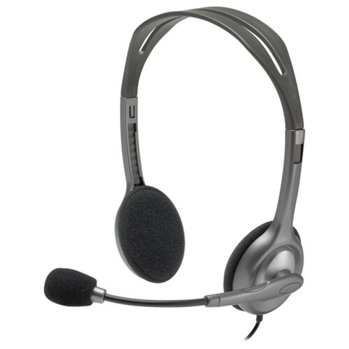 Проводная гарнитура Logitech H111 серый наушники с микрофоном logitech stereo headset h111 black