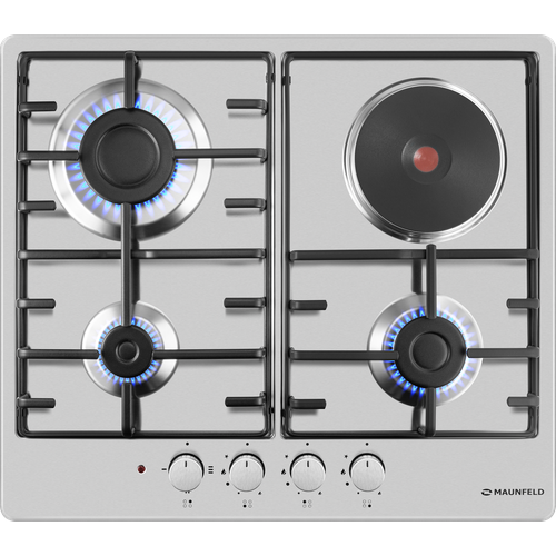 Комбинированная варочная панель MAUNFELD EEHS.64.3CS\KG new, нержавеющая сталь