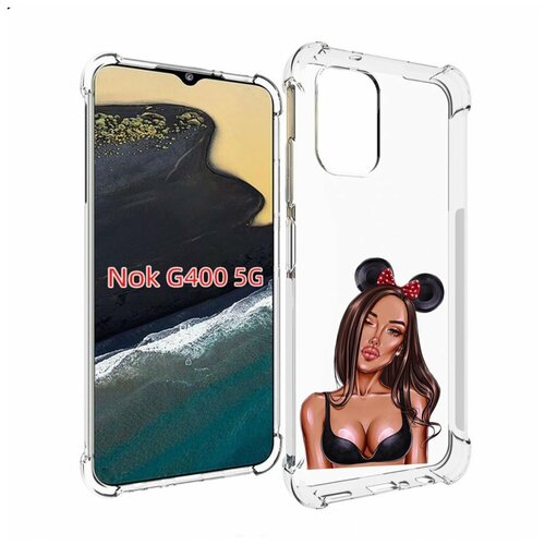 Чехол MyPads девушка-в-купальнике-с-ушками женский для Nokia G400 5G задняя-панель-накладка-бампер