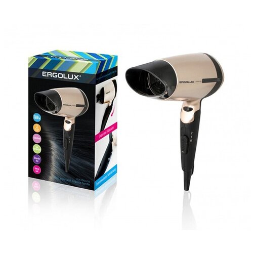 Фен со складной ручкой ERGOLUX ELX-HD02-C64 черныйзолото 1600Вт 220-240В 172900₽