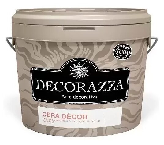 Лессирующий матовый восковой состав для фактурных покрытий Decorazza Cera Decor (2,5л) прозрачная база