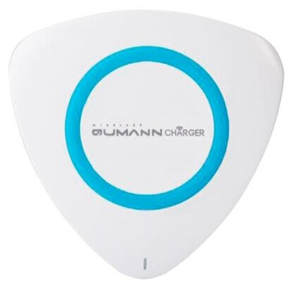 Беспроводное зарядное устройство Qumann QWC-01 Wireless Delta Qi Charger White/Blue ring 50514
