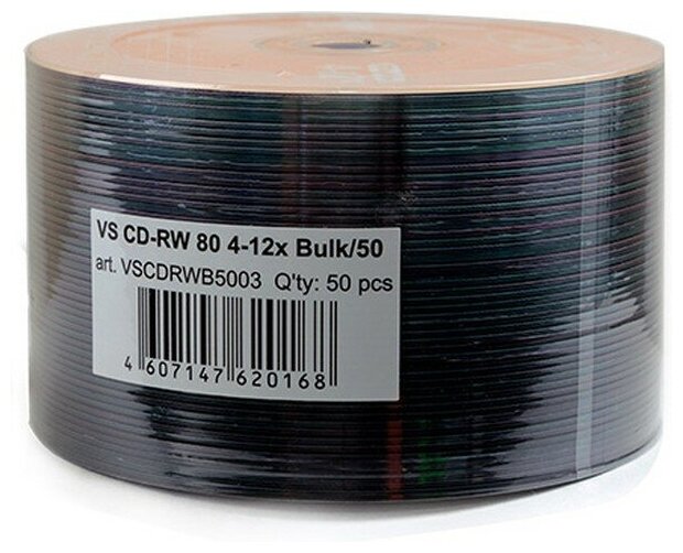 VS Диск для записи, CD-RW 80 4-12x Bulk/50 700 МБ