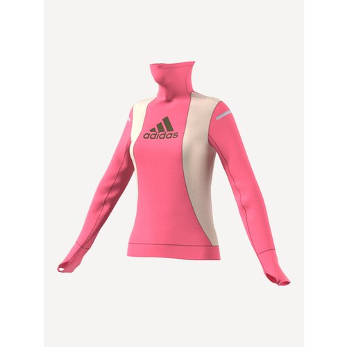 Футболка беговая Adidas Block Ls Tee W Rose Tone (US:L)