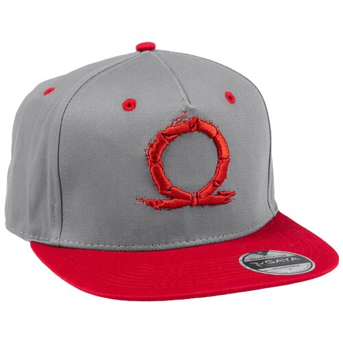 фото Бейсболка gaya god of war snapback serpent logo размер one size, серый/красный