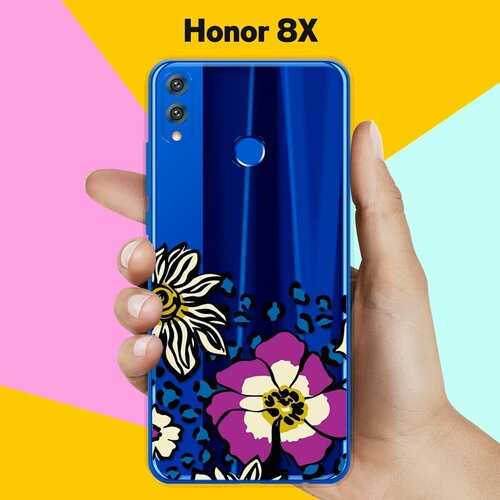 Силиконовый чехол Цветы с узором на Honor 8X силиконовый чехол розовые цветы на honor 8x