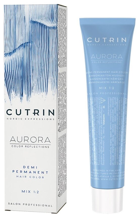 Cutrin Aurora Demi Permanent - Безаммиачный краситель \9.1 Очень светлый пепельный блондин 60 мл - фото №14