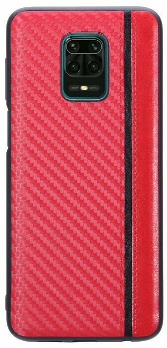 Чехол накладка G-Case Carbon для Xiaomi Redmi Note 9S / Note 9 Pro / Note 9 Pro Max, красная