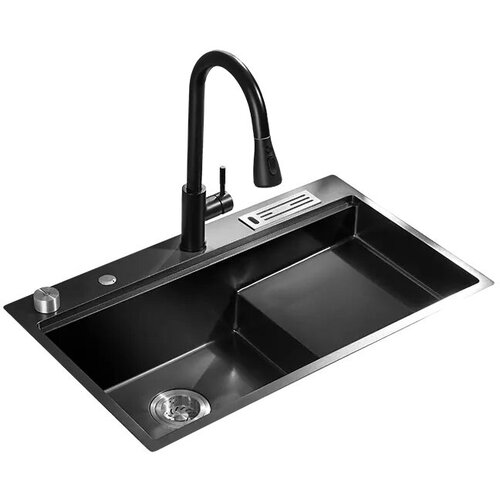 Ступенчатая кухонная мойка со смесителем Mensarjor Stepped Stainless Nano Sink (SS3118R-172R640NH)