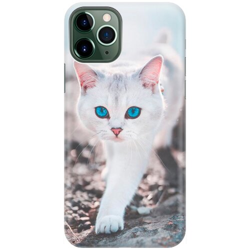 фото Силиконовый чехол на apple iphone 11 pro max / эпл айфон 11 про макс с принтом "голубоглазый кот" gosso