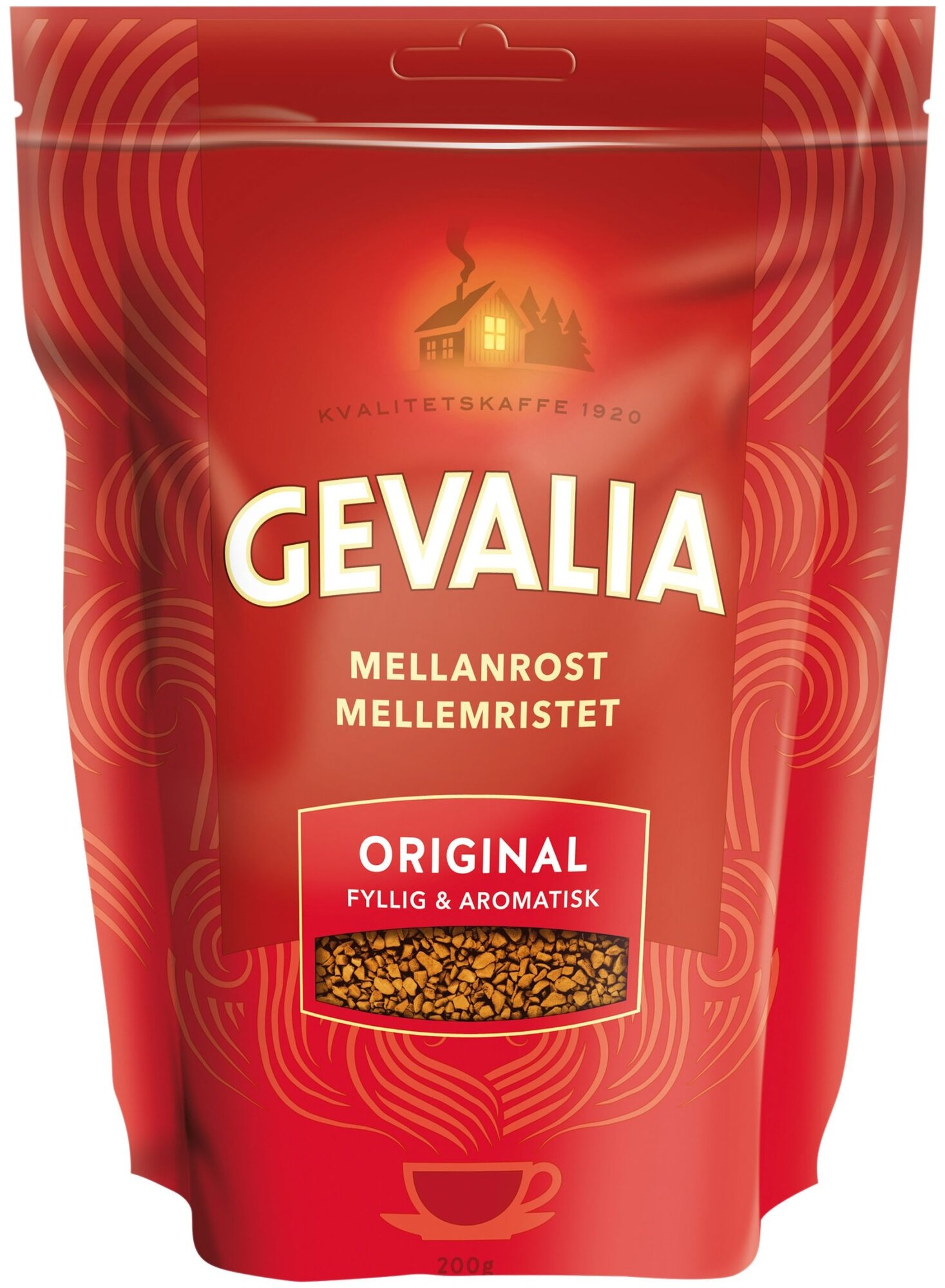 Сублимированный Растворимый Кофе средней обжарки Gevalia original(Гевалия оригинал), 200г.