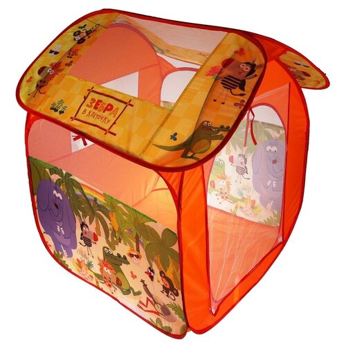 Палатка детская игровая Играем вместе Зебра в клеточку, 83х80х105 см, в сумке (GFA-ZEBRA-R) палатки домики играем вместе палатка детская игровая зебра в клеточку 83х80х105 см