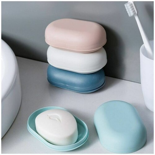 Мыльница с крышкой, 11 х 7,5 см, цвета в ассортименте