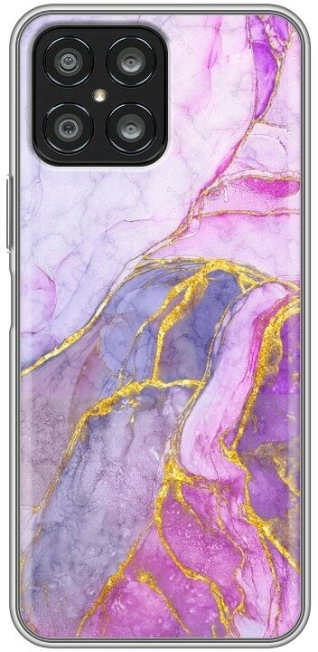 Дизайнерский силиконовый чехол для Хонор Х8 / Huawei Honor X8 Мрамор розовый