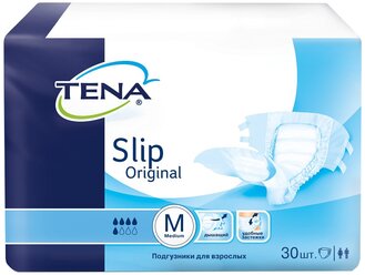 Подгузники для взрослых TENA Slip Original, M, 75 х 120 см, 80-120 см, 1 уп. по 30 шт.