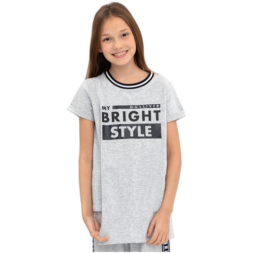 фото Футболка gulliver, размер 134, серый