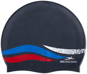 Шапочка для плавания 25DEGREES Russia JR Black 25D21005J, силикон, подростковый