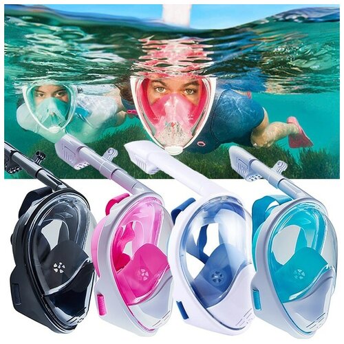 шланг bcd среднего давления для подводного плавания соответствует стандарту второго калибра регулятор дыхания Полнолицевая маска для подводного плавания снорклинга Freebreath с креплением для экшн-камеры L/XL Розовый