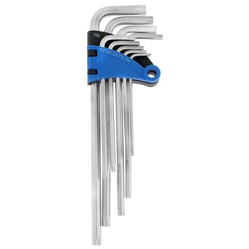 Набор ключей тундра, TORX Tamper, экстрадлинные, CrV, TT10 - TT50, 9 шт.