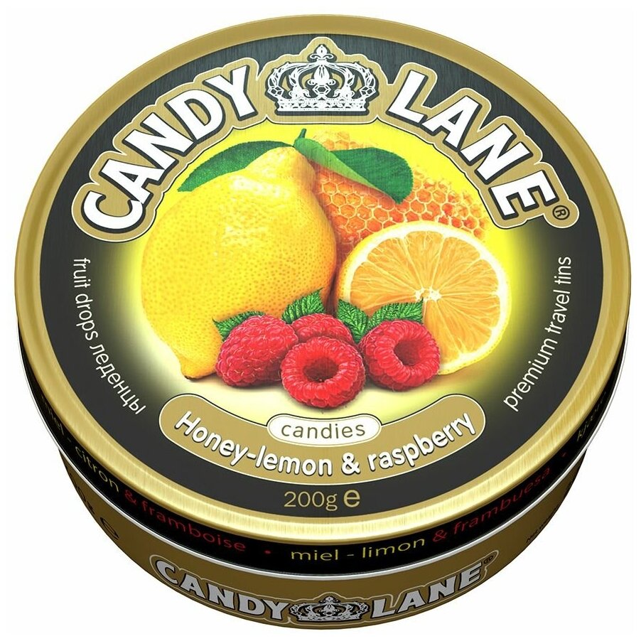 CANDY LANE фруктовые леденцы, мед-лимон и малина - фотография № 1