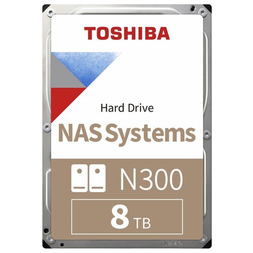 Жесткий диск Toshiba N300 HDWG480UZSVA, 8ТБ, HDD, SATA III, 3.5, BULK