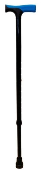 Трость B.well WR-414 ORTHO с прорезиненной ручкой, телескопическая, черная