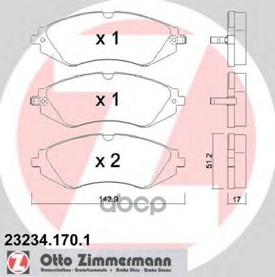 Колодки Тормозные Дисковые Chevrolet Daewoo Zimmermann арт. 23234.170.1