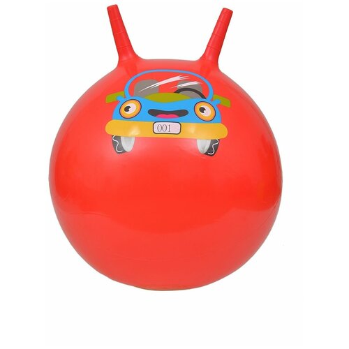 Мяч с рожками 45 см красный с Машиной мяч гимнастический с ручками