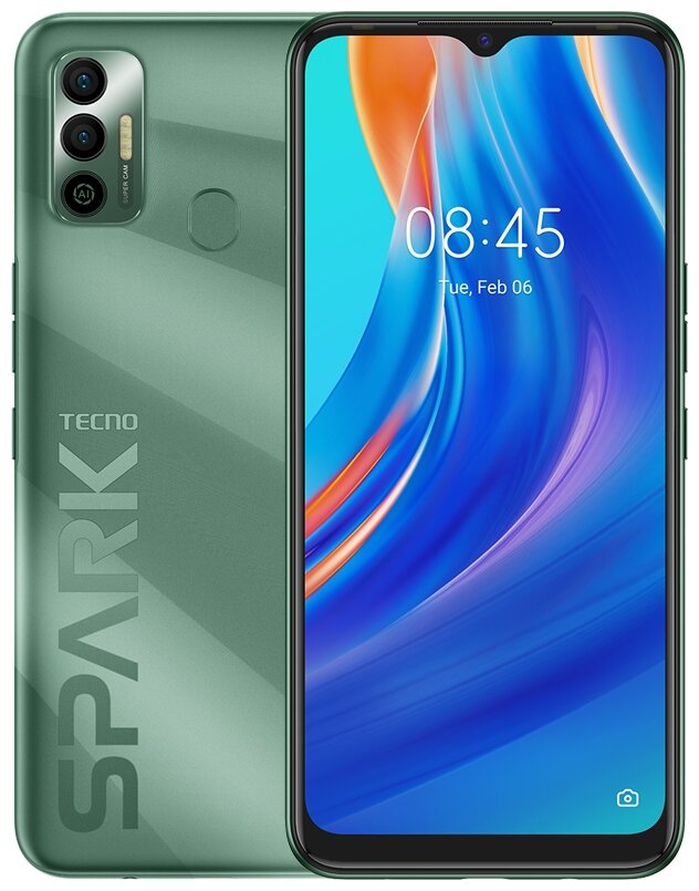 Смартфон TECNO Spark 7 4/64 ГБ, Dual nano SIM, Spruce green