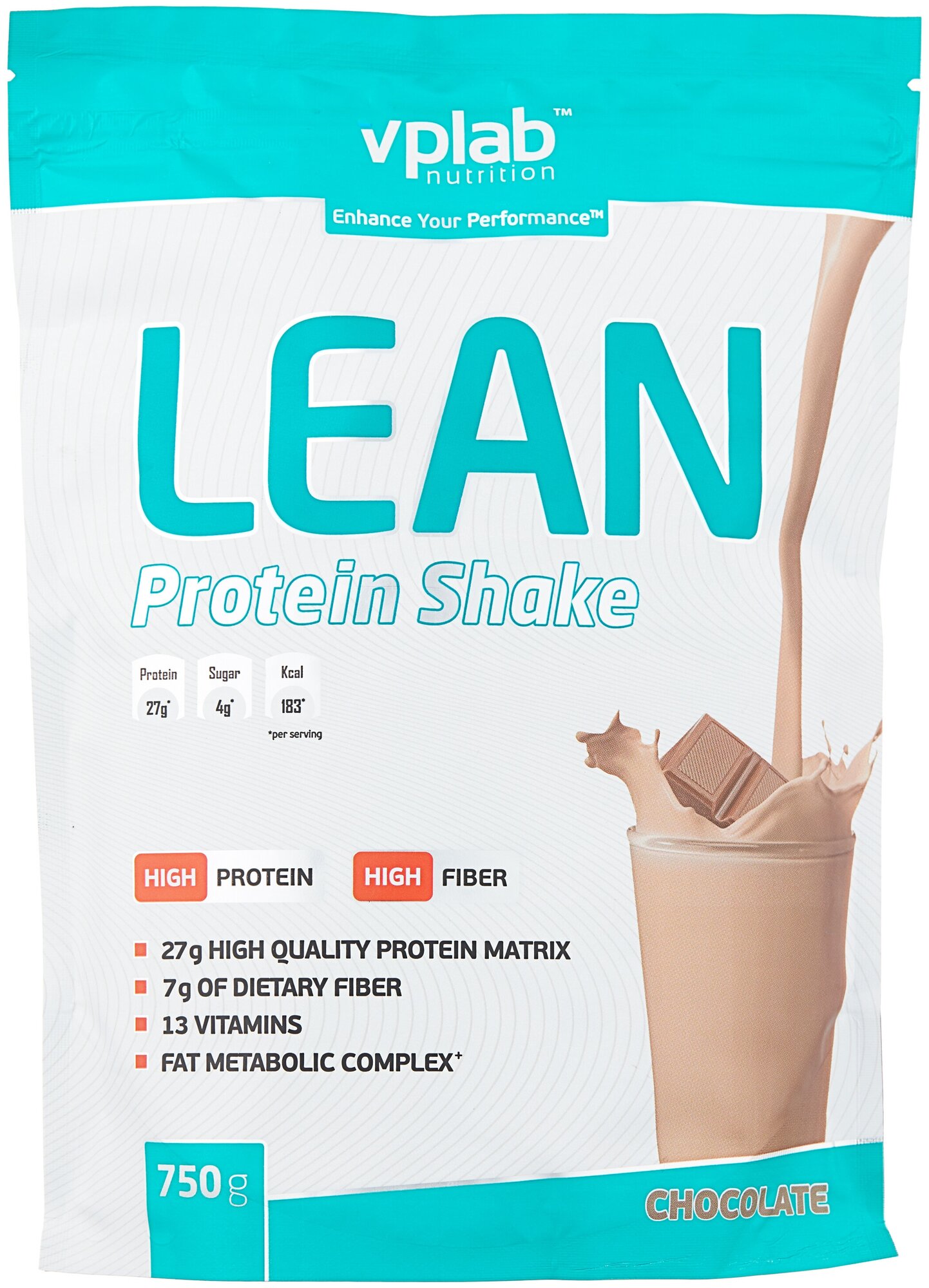 Протеин vplab Lean Shake, 750 гр., шоколад