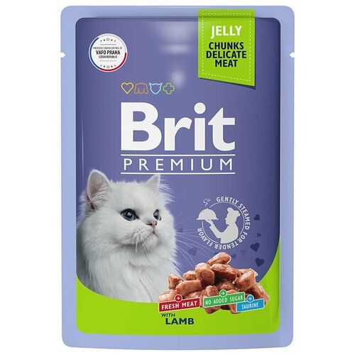Пауч Brit Premium для взрослых кошек ягненок в желе 85гр, 4шт