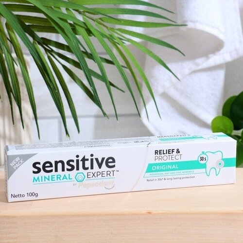 Зубная паста Sensitive Origina, Минерал Эксперт от Пепсодент, 100 г паста зубная biomed sensitive укрепление эмали и снижение чувствительности 75 мл