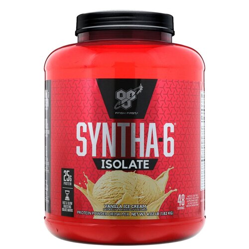 Протеин BSN Syntha-6 Isolate, 1820 гр., ванильное мороженое протеин bsn syntha 6 isolate 912 гр молочный шоколад