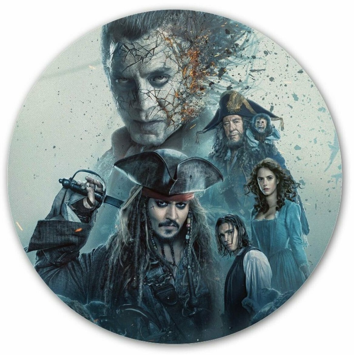 Коврик для мышки круглый Pirates of the Caribbean: Dead Men Tell No Tales