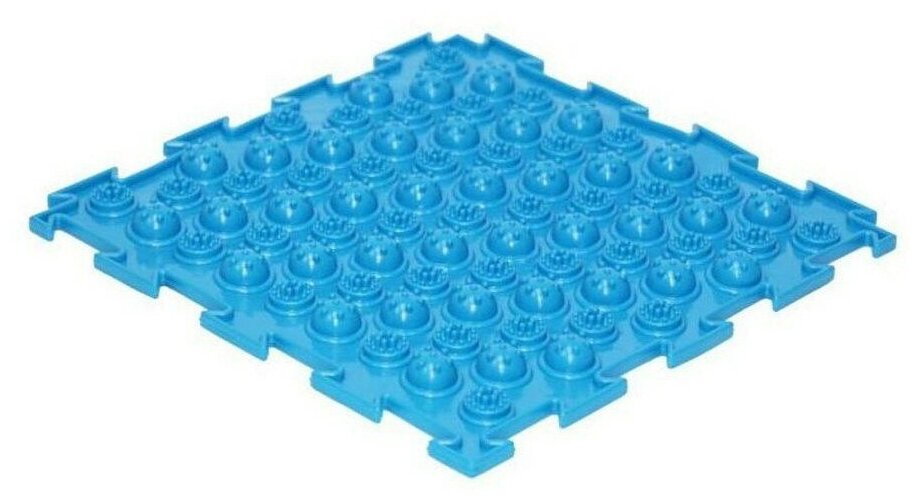 Детский развивающий массажный игровой коврик пазл Колючки мягкие (голубой)