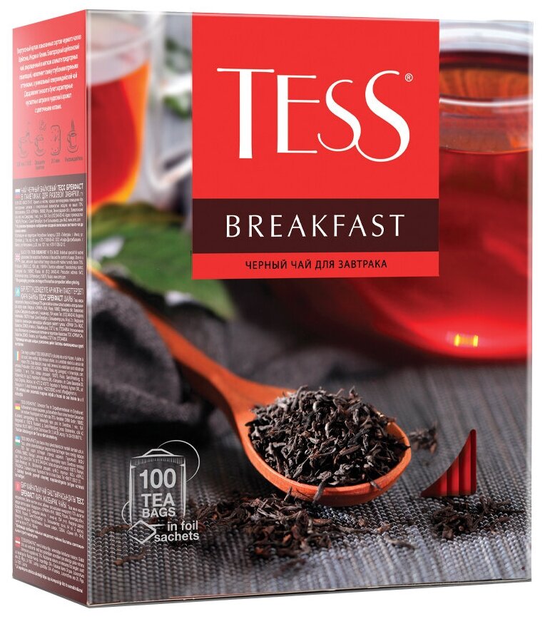 Чай Tess Breakfast черный 100*1,8г - фотография № 2