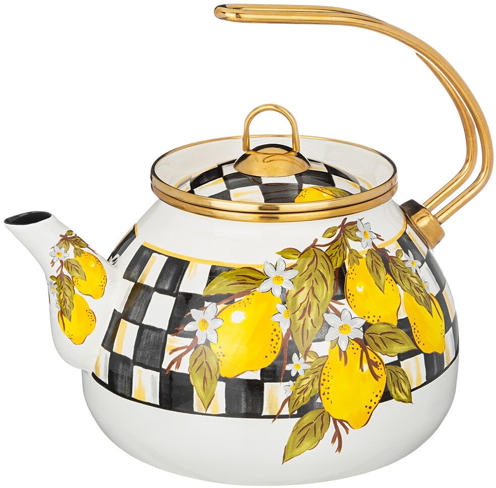 фото Чайник эмалированный, серия лимон 3,0л подходит для индукцион. плит Agness (176657)