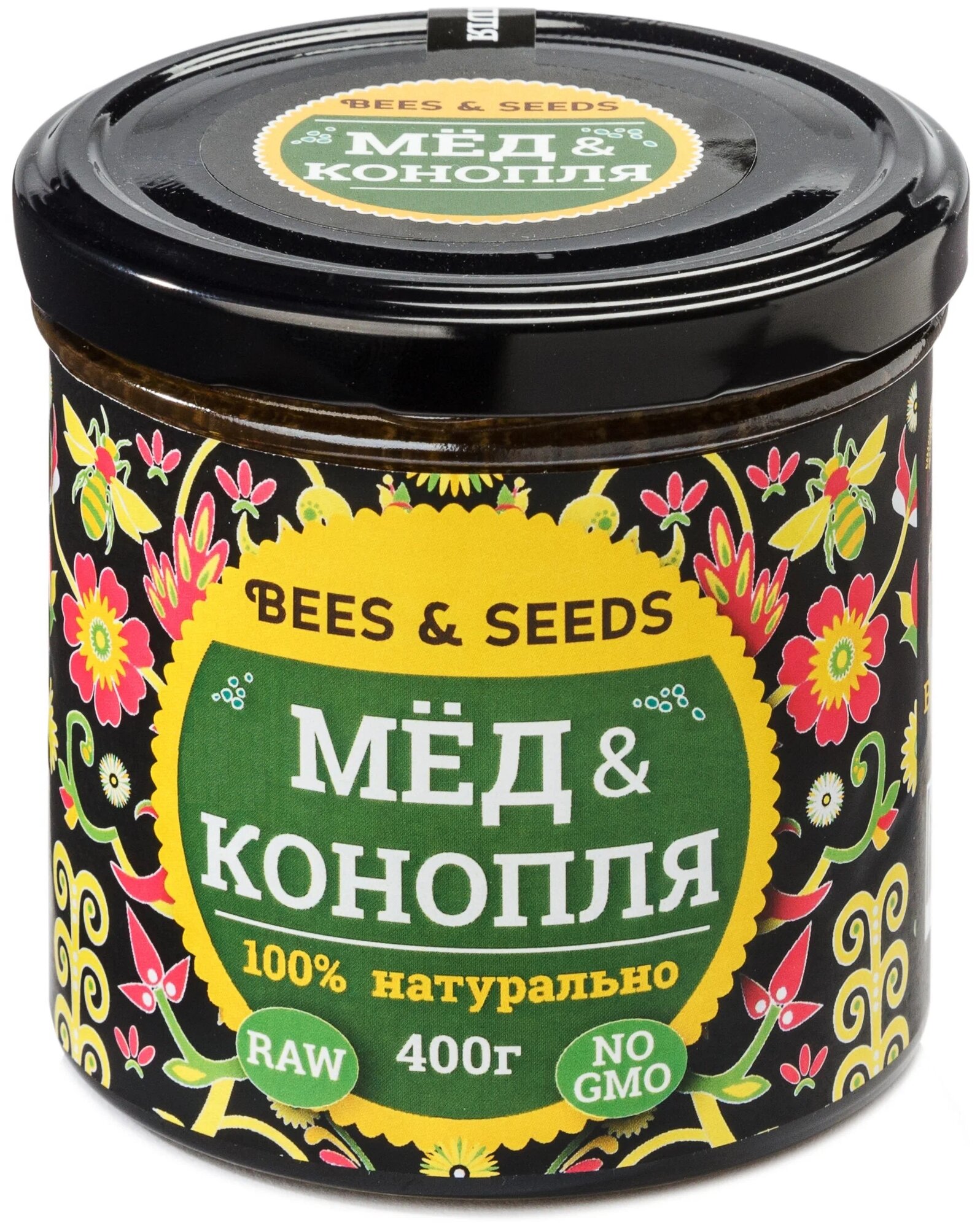 Урбеч из семян конопли Bees & Seeds Мед с коноплей, 400 г - фотография № 1