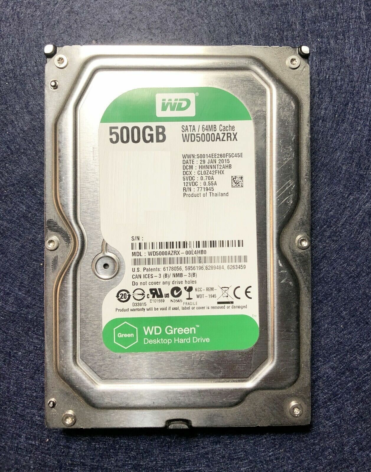 Внутренний жесткий диск Western Digita WD5000AZRX 500 Гб