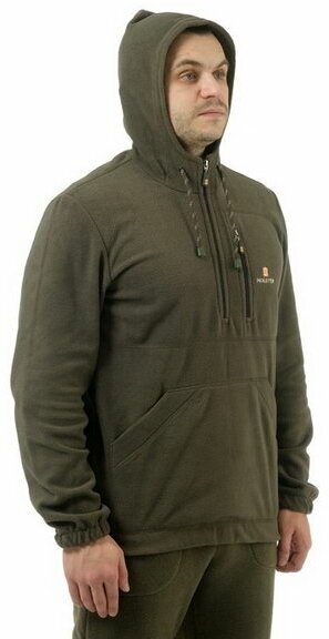 Куртка флисовая "Стриж" трикотаж на флисе, меланж-олива, р. 46, 170-176