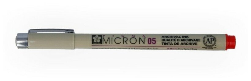 Ручка капиллярная Sakura Pigma Micron 0.45 мм, цвет чернил: красный