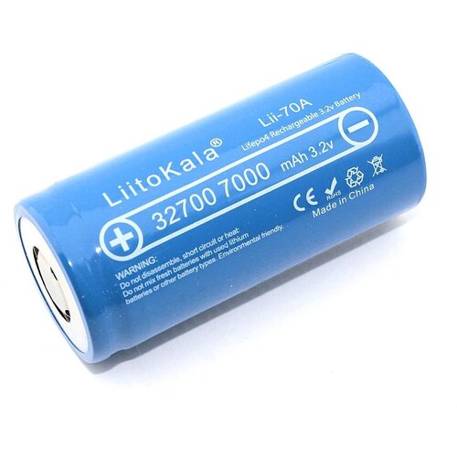 Аккумулятор типа 32700 LiitoKala Lii-70A высокотоковый LiFePO4 3.2V, 7000mAh аккумулятор liitokala lifepo4 3 2v50ah 50000mah