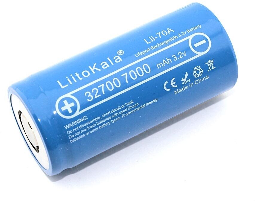 Аккумулятор типа 32700 LiitoKala Lii-70A высокотоковый LiFePO4 3.2V, 7000mAh