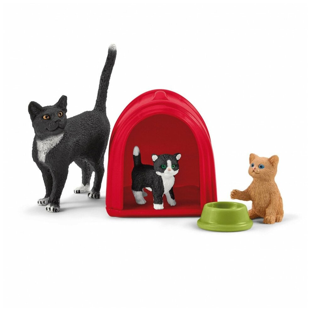 Набор Schleich Игровой комплекс с кошкой и котятами, 42501