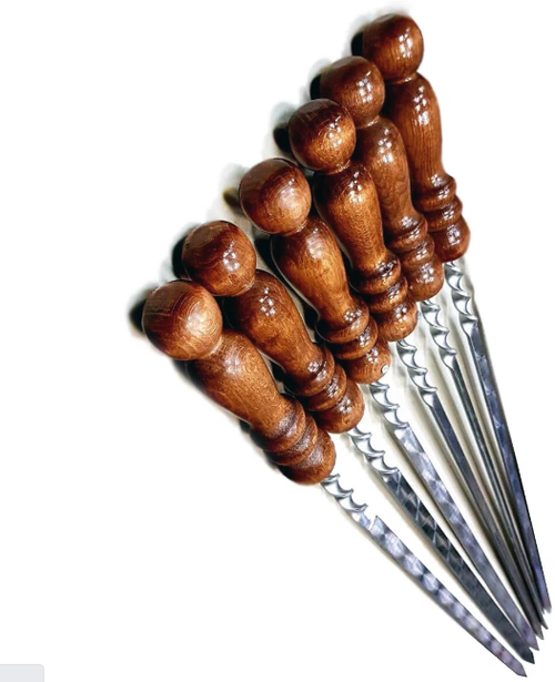 Набор шампуров с деревянной ручкой,45см,10 штук
