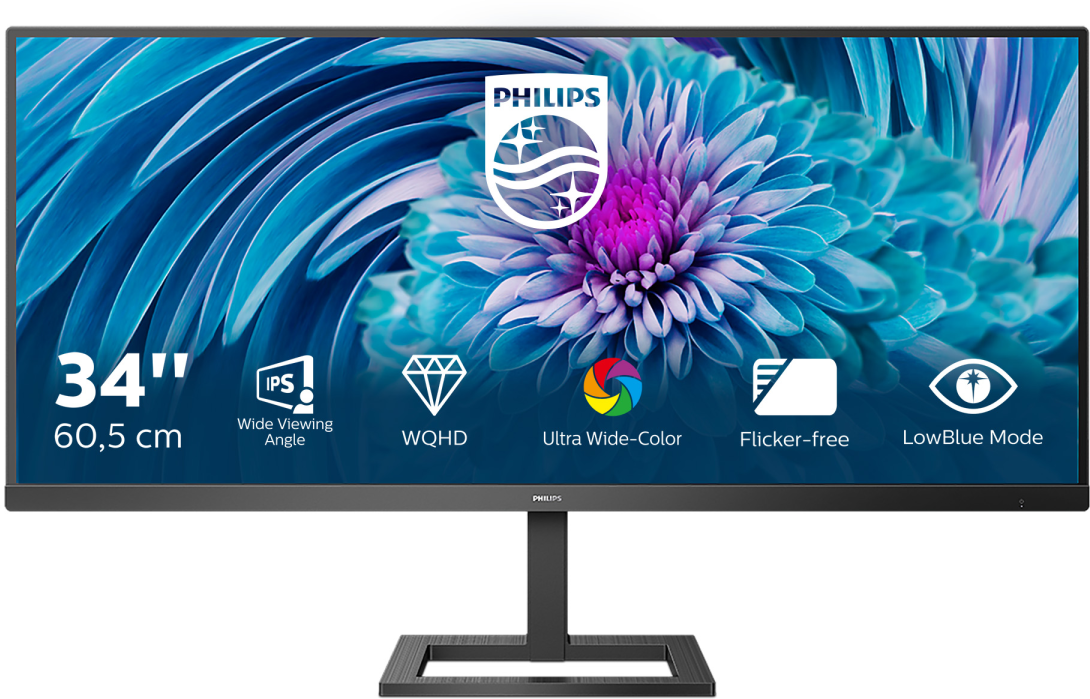 34" Монитор Philips 345E2AE 3440x1440 75 Гц IPS