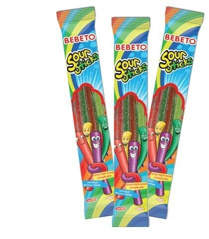 BEBETO Жевательный мармелад BEBETO SOUR STICKS, со вкусом тутти-фрутти, 35 г - фотография № 5