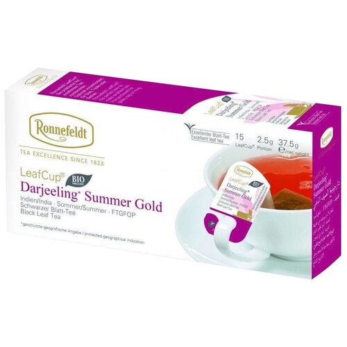 Чай черный Ronnefeldt LeafCup Darjeeling Summer Gold в пакетиках, 15 пак.