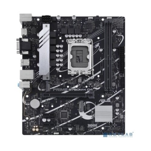 Asus Материнская плата ASUS PRIME B760M-K D4 LGA1700 2xDDR4 4xSATA3 2xM2 RAID VGA HDMI mATX 1737100₽