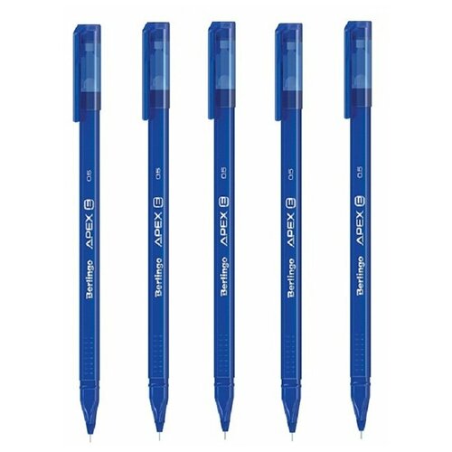 Ручка гелевая стираемая Berlingo Apex E синяя 0,5мм 5шт.
